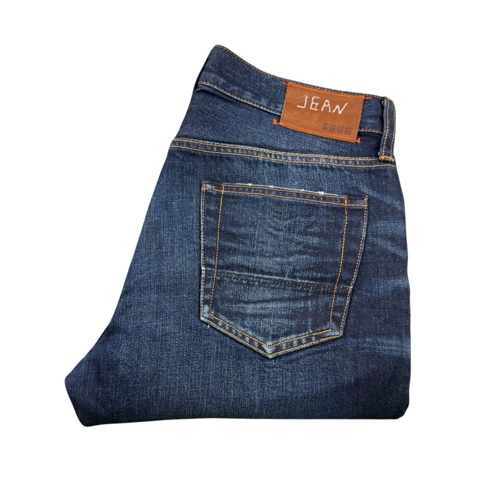 Jean Shop Rocker Dark Wash Men Straight Denim Jeans 29x30 Blue Selvedge Detail